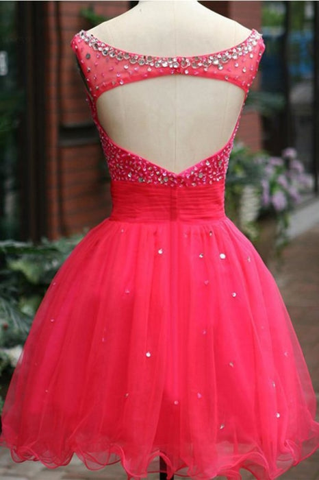 Cute Tulle Homecoming with Short Red Prom Dresses 2021 - Bridelily