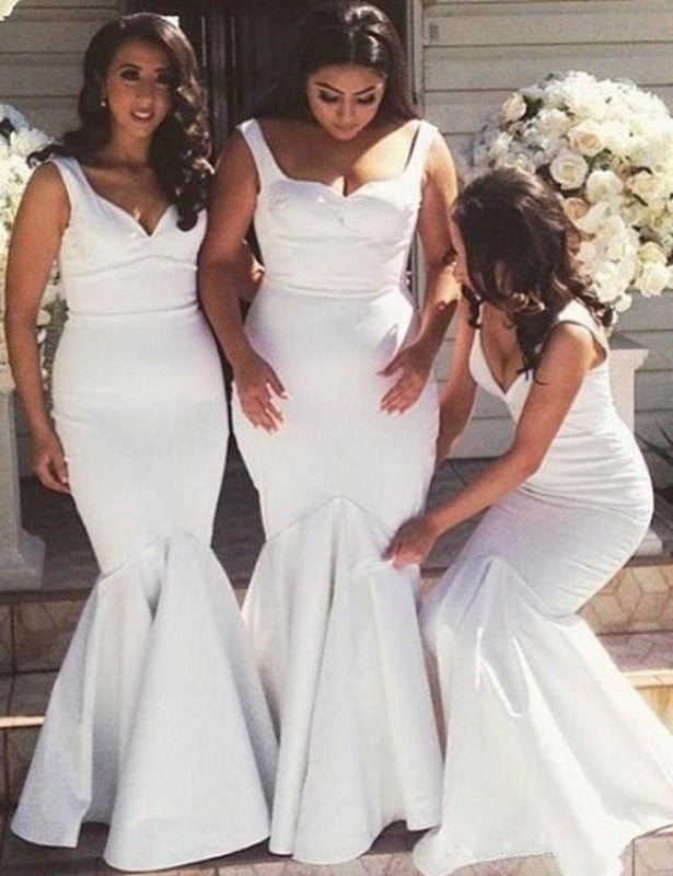 Generous Scoop Sleeveless Mermaid Floor Length Bridesmaid Dress - Bridesmaid Dresses