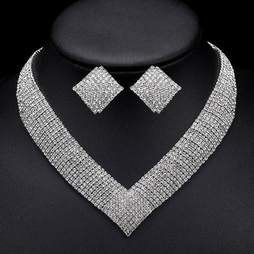Geometric Shape Necklace Earrings Bridal Jewelry Sets | Bridelily - jewelry sets