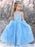 Girls Dresses Blue Kids Princess Straps Party Dress