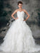 Glamorous Ivory Ruched Sweetheart Neck A-line Organza Wedding Dress