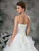 Glamorous Ivory Ruched Sweetheart Neck A-line Organza Wedding Dress