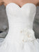 Glamorous Ivory Ruched Sweetheart Neck A-line Organza Wedding Dress