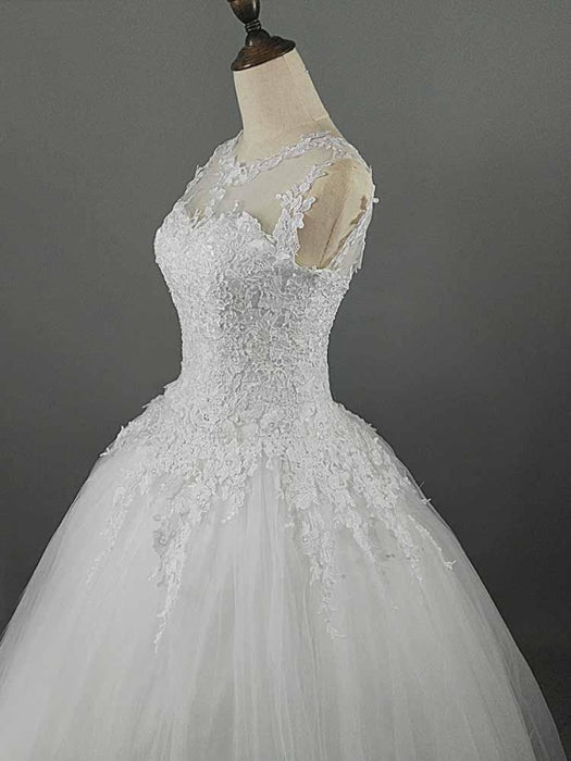 Glamorous Lace Ball Gown Tulle Wedding Dresses - wedding dresses