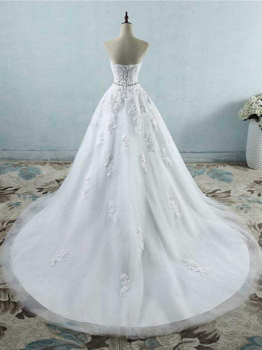 Glamorous Sweetheart Appliques Lace-UP Wedding Dresses - wedding dresses