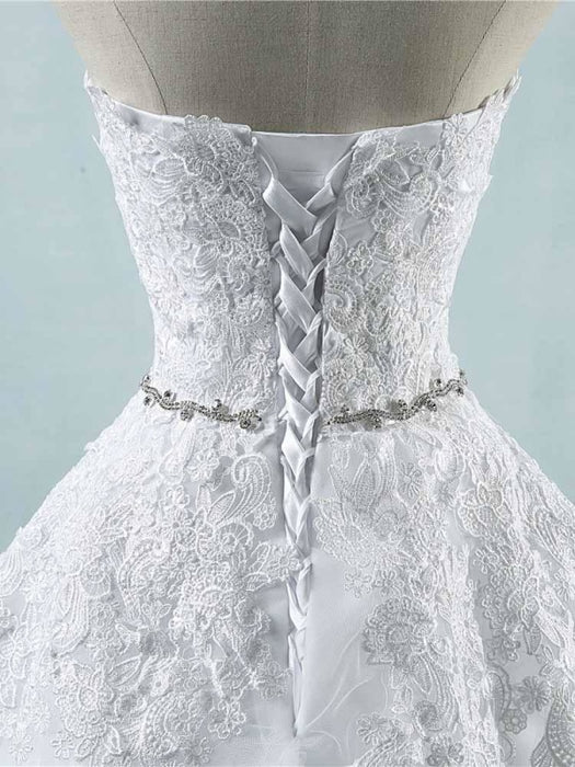 Glamorous Sweetheart Appliques Lace-UP Wedding Dresses - wedding dresses