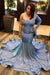 Glittery One Shoulder Long Sleeve Mermaid Prom Dresses - Prom Dresses