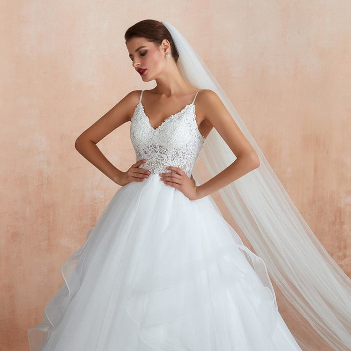 Glorious Appliques Tulle A-line Wedding Dress - Wedding Dresses