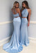 Glorious Excellent Exquisite Stylish Sky Blue Two-Piece Beaded Long Prom Mermaid Evening Dress - Prom Dresses