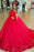 Glorious Excellent Sleek Red Long Sleeve Off-the-shoulder Lace Wedding Dress Ball Gown Quinceanera Dresses - Prom Dresses