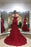 Glorious Fascinating Wonderful Sexy Trumpet Red Strapless Sweep Train Lace Prom Dress Long Formal Gown - Prom Dresses