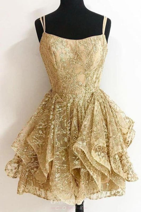 short gold dresses for prom A Line V Neck Yellow Beaded Dresses, Short Yellow Beaded Fo jbydress Look glamorous in this Chic Gold V Neck Sequins Short Homecoming Dress Gold Cute Short Formal Dresses
