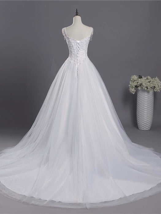 Gorgeous A-line Lace Appliques Wedding Dresses - wedding dresses