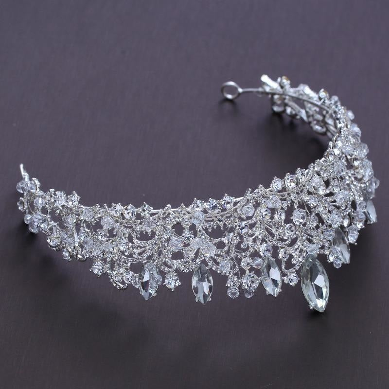 Gorgeous Big Crystal Beads Handmade Tiaras | Bridelily - tiaras