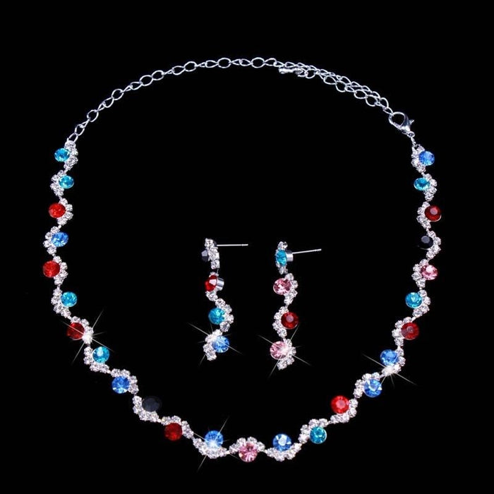 Gorgeous Colorful Rhinestone Wedding Jewelry Sets | Bridelily - jewelry sets