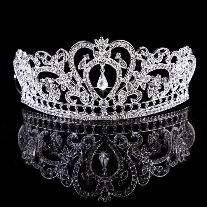 Gorgeous Crystal Rhinestone Queen Tiaras | Bridelily - silver - tiaras