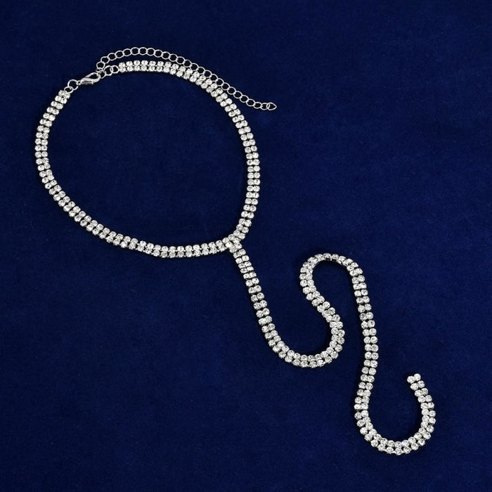 Gorgeous Crystal T Shape Long Bridal Necklaces | Bridelily - necklaces