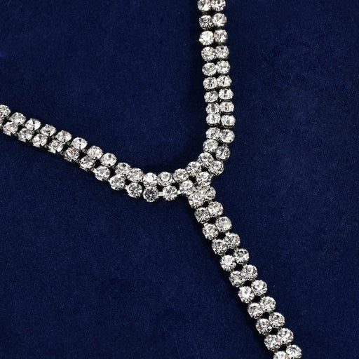 Gorgeous Crystal T Shape Long Bridal Necklaces | Bridelily - necklaces