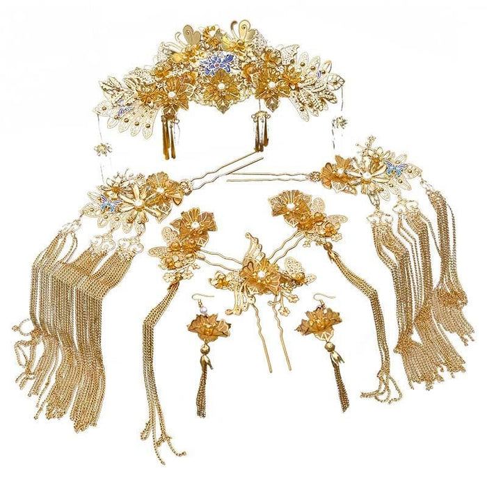 Gorgeous Gold Flowers Handmade Tiaras | Bridelily - tiaras