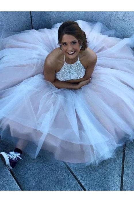 Gorgeous Halter Beading Beaded Backless Mermaid Wedding Dress - Wedding Dresses