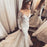 Gorgeous Mermaid Illusion Long Sleeves Tulle Appliques Beach Wedding Dress - Wedding Dresses