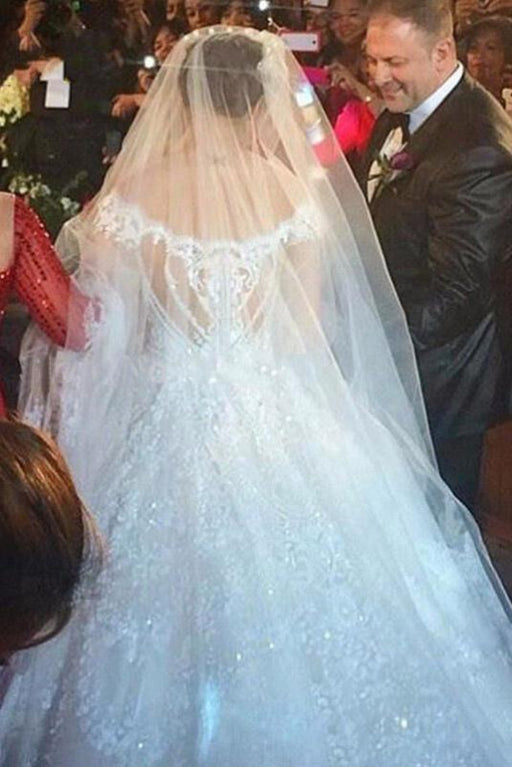 Gorgeous Off the Shoulder Puffy Princess Lace Wedding Dress - Wedding Dresses