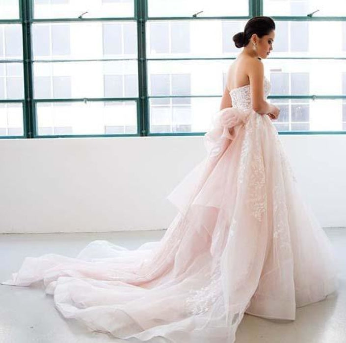 Gorgeous Princess Pink Sweetheart Court Train Wedding Dress - Wedding Dresses