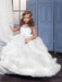 Flower Girl Dresses Jewel Neck Short Sleeves Rhinestones Kids Pageant Dresses