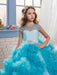 Flower Girl Dresses Jewel Neck Short Sleeves Rhinestones Kids Pageant Dresses