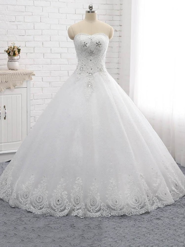 Gorgeous Sweetheart Appliques Ball Gown Wedding Dresses - wedding dresses