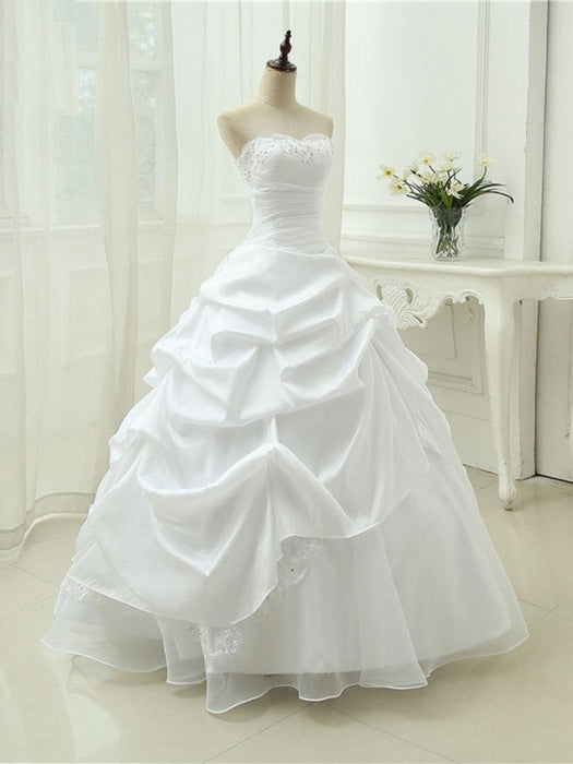 Gorgeous Sweetheart Beaded Ball Gowns Lace-Up Wedding Dresses - wedding dresses