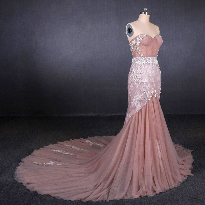 Gorgeous Sweetheart Mermaid Tulle Prom Dress Long Evening Dresses - Prom Dresses