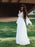 Gorgeous V-Neck Long Sleeves Floor Length Ruffles Wedding Dresses - White / Floor Length - wedding dresses