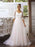 Gorgeous V Neck Long Sleeves Tulle Wedding Dresses - White / Floor Length - wedding dresses