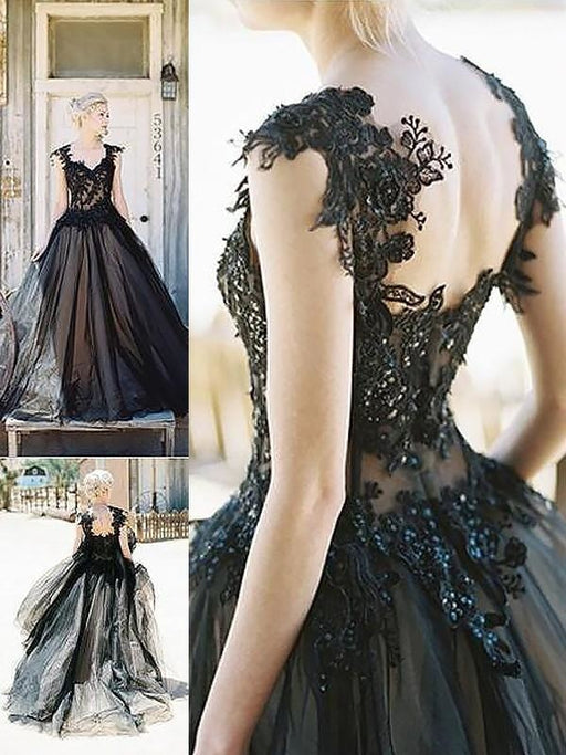 Gown Sleeveless Sweetheart With Lace Sweep/Brush Train Tulle Dresses - Prom Dresses