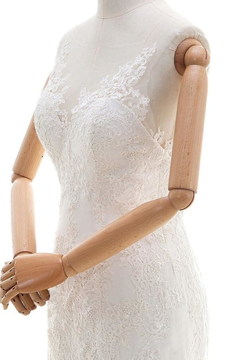 Graceful Appliques Tulle Mermaid Wedding Dress - Wedding Dresses