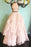 Graceful Attractive A-line Two Piece Peach Pink Jewel Sleeveless Open Back Floor-length Prom Dress - Prom Dresses
