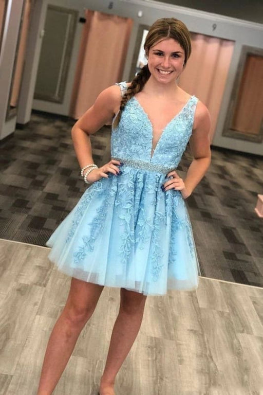 Graceful Elegant Best Blue Cute Short Prom Dresses 2021 - Bridelily Graceful Elegant Best Blue Cute Short Prom Dresses 2021 - Bridelily