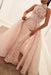Graceful Excellent Amazing Unique Mermaid High Neck Sleeveless Sweep Train Pearl Pink Lace Prom Dress - Prom Dresses