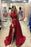 Graceful Precious A-line Red Sleeveless Two Piece Long Satin Prom Evening Dress For Teens - Prom Dresses