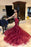 Graceful Red Two Piece With Beading Long Prom Dress - Prom Dresses