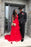 Graceful Red V Neck A Line Tulle Prom Dresses with Tulle - Prom Dresses