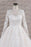 Graceful V-neck Long Sleeve Appliques Wedding Dress - Wedding Dresses