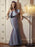 Gray Evening Dress Mermaid One-Shoulder Short Sleeve Matte Satin Sweep Ruffles Bodycon Social Party Dresses