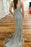 Gray Spaghetti Strap Sparkly Evening Sexy Long Mermaid Prom Dress - Prom Dresses
