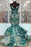 Green Lace Spaghetti Straps Long Mermaid Dress Tulle Prom Dress - Prom Dresses