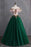 Green Off the Shoulder Floor Length Prom with Appliques Puffy Quinceanera Dress - Prom Dresses