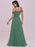 Green Prom Dress Chiffon V-Neck A-Line Sleeveless Pleated Maxi Wedding Guest Dresses