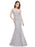 Grey Simple V-neck Zipper Lace Mermaid Wedding Dresses - Grey / 4 / United States - bridesmaid dresses