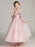 Flower Girl Dresses Jewel Neck Tulle Half Sleeves Ankle Length Princess Silhouette Embroidered Kids Party Dresses
